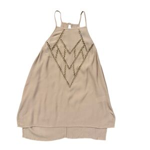 ☀️☀️ Lush Beige Top with Crochet Accents